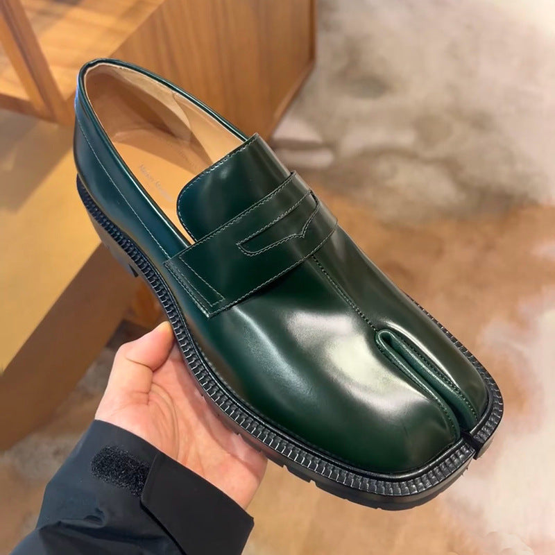 Chunky-soled split-toe loafer