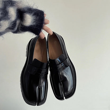 Chunky-soled split-toe loafer
