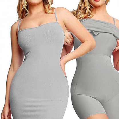 Cinching one-piece dress