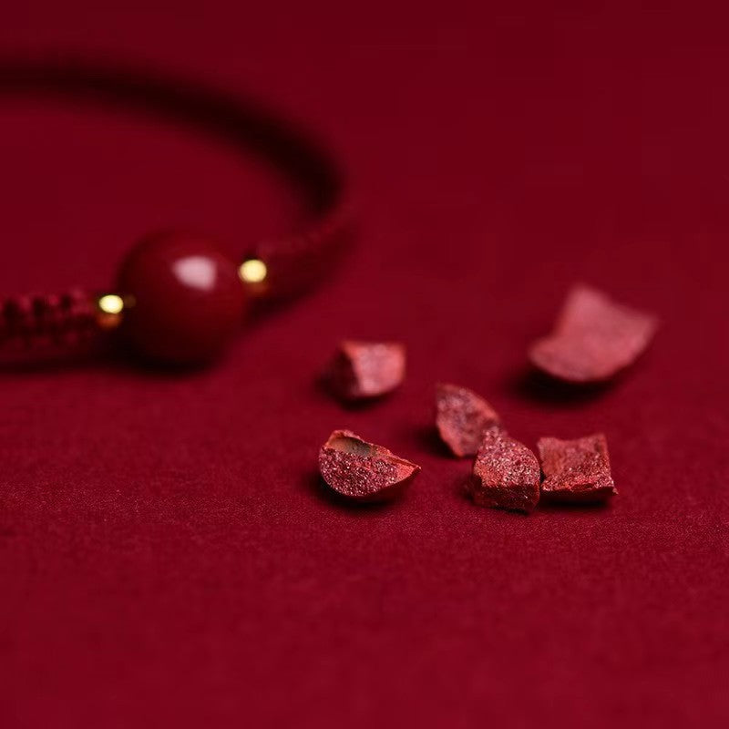 Cinnabar Benmingnian Hand-woven Cinnabar Small Satisfactory Transfer Beads Red Rope Bracelet Women's Cinnabar Bracelet Gift