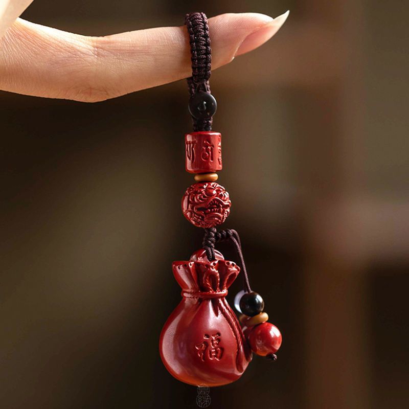 Cinnabar Zodiac Keychain Pendant