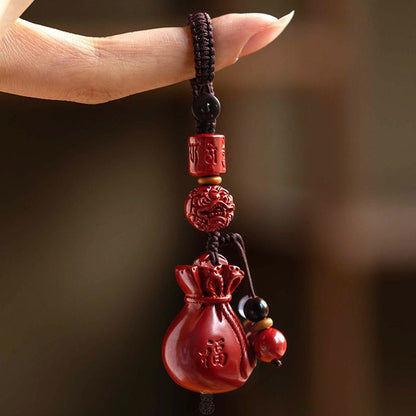 Cinnabar Zodiac Keychain Pendant