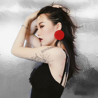 Circular colored earrings