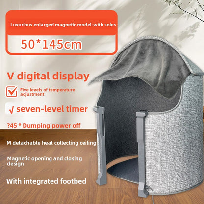 Circular warm foot warmer with a wraparound design