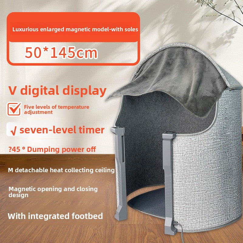 Circular warm foot warmer with a wraparound design