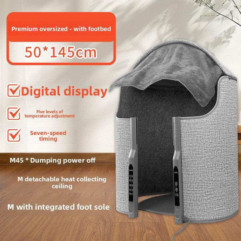 Circular warm foot warmer with a wraparound design