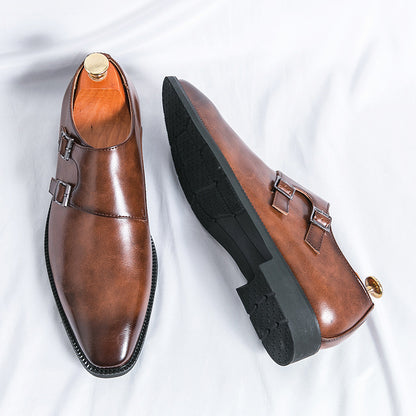 Classic Buckle Leather Shoes for Men