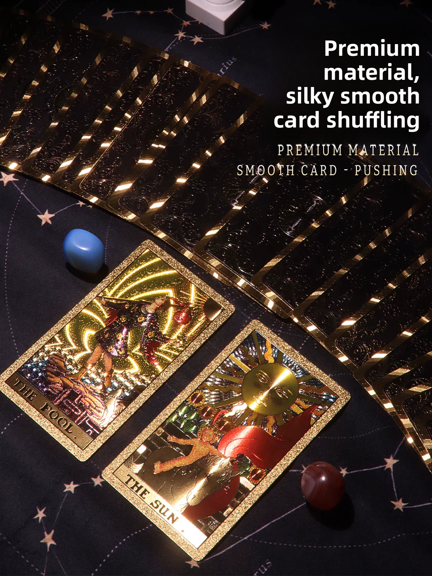 Classic Gold Foil Tarot Cards with Guide
