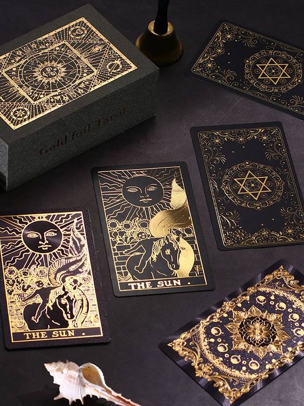 Classic Gold Foil Tarot Cards with Guide