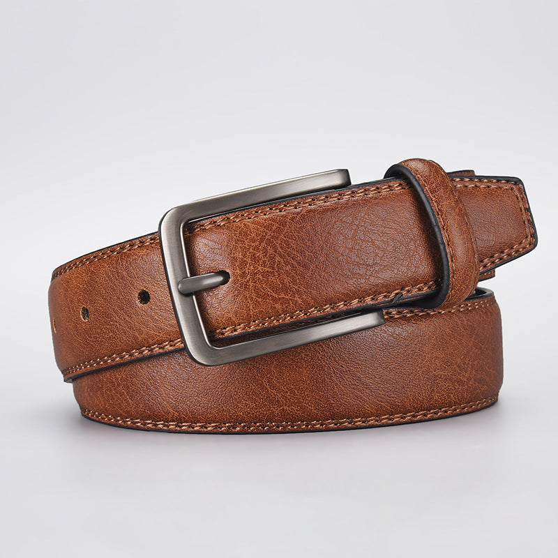Classic Mens Pin Buckle Leather Belt