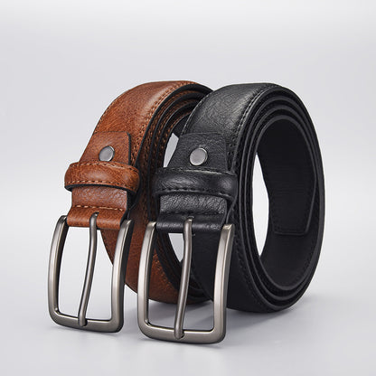 Classic Mens Pin Buckle Leather Belt