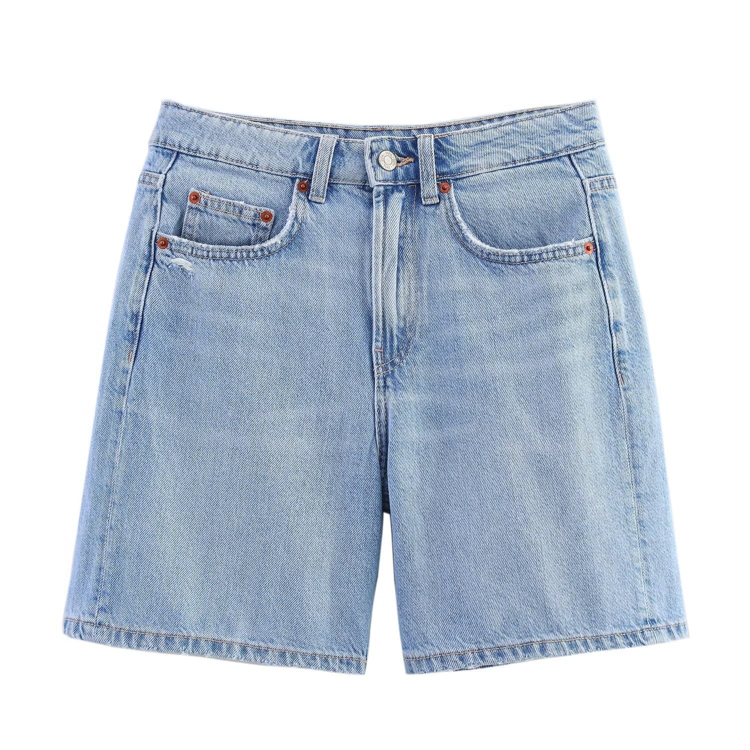 Classic Mid Waist Denim Shorts