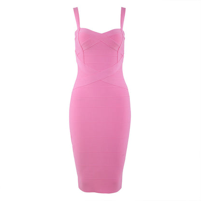 Classic Sexy Strap Bandage Long Dress