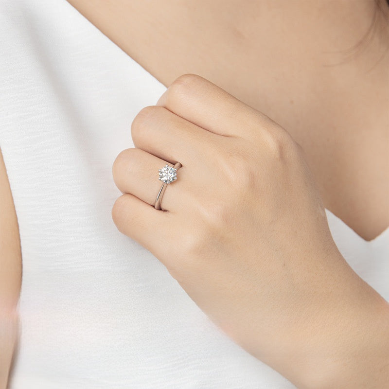 Classic Six-Claw Moissanite Ring