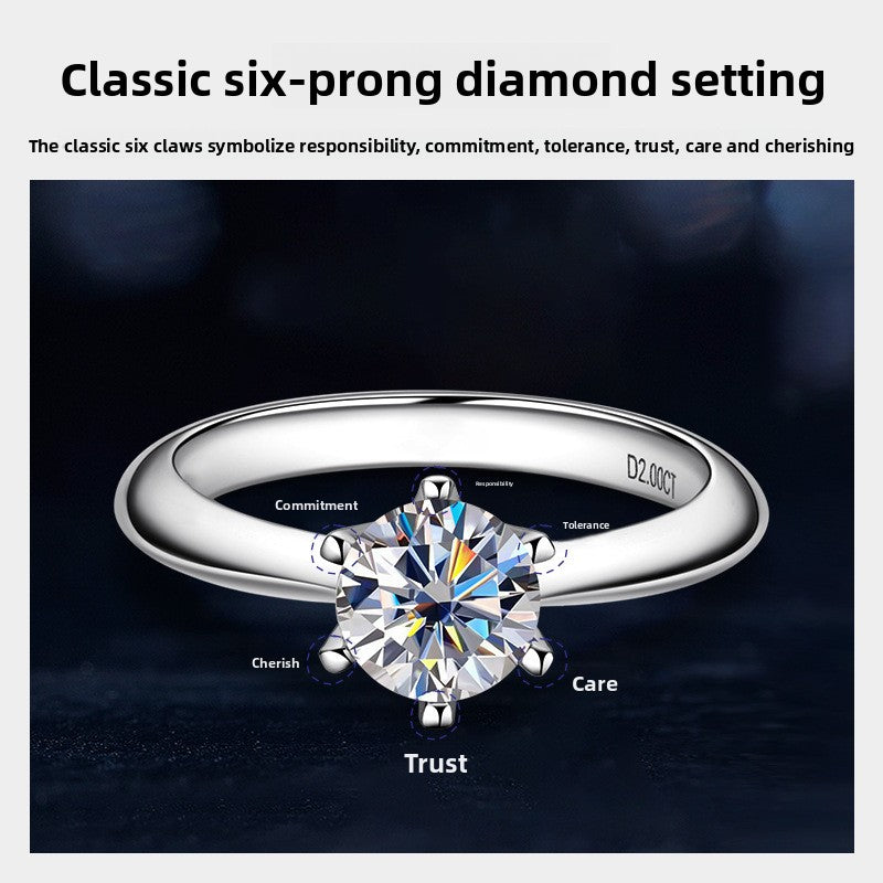 Classic Six-Claw Moissanite Ring