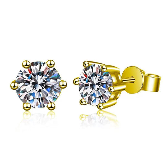 Classic Six-Claw Zircon Earrings