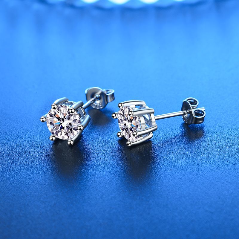 Classic Six-Claw Zircon Earrings