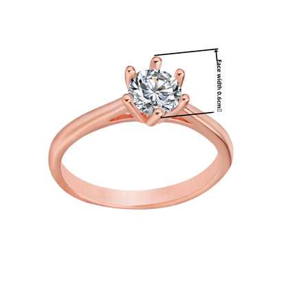 Classic Six-Prong Zircon Adjustable Ring