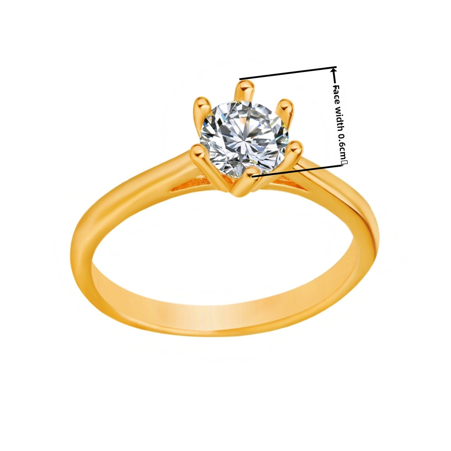 Classic Six-Prong Zircon Adjustable Ring