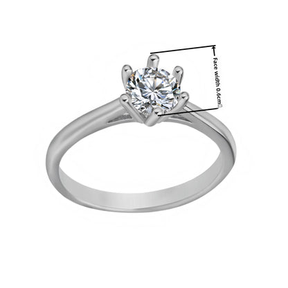 Classic Six-Prong Zircon Adjustable Ring
