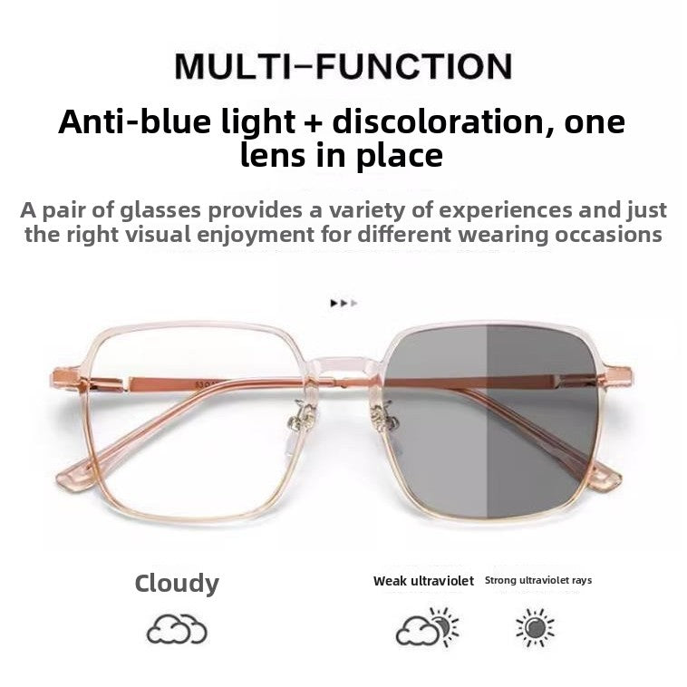 Classic Square Photochromic UV Protection Glasses