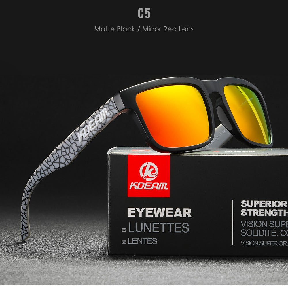 Classic Square Polarized Sunglasses for Outdoor Sports