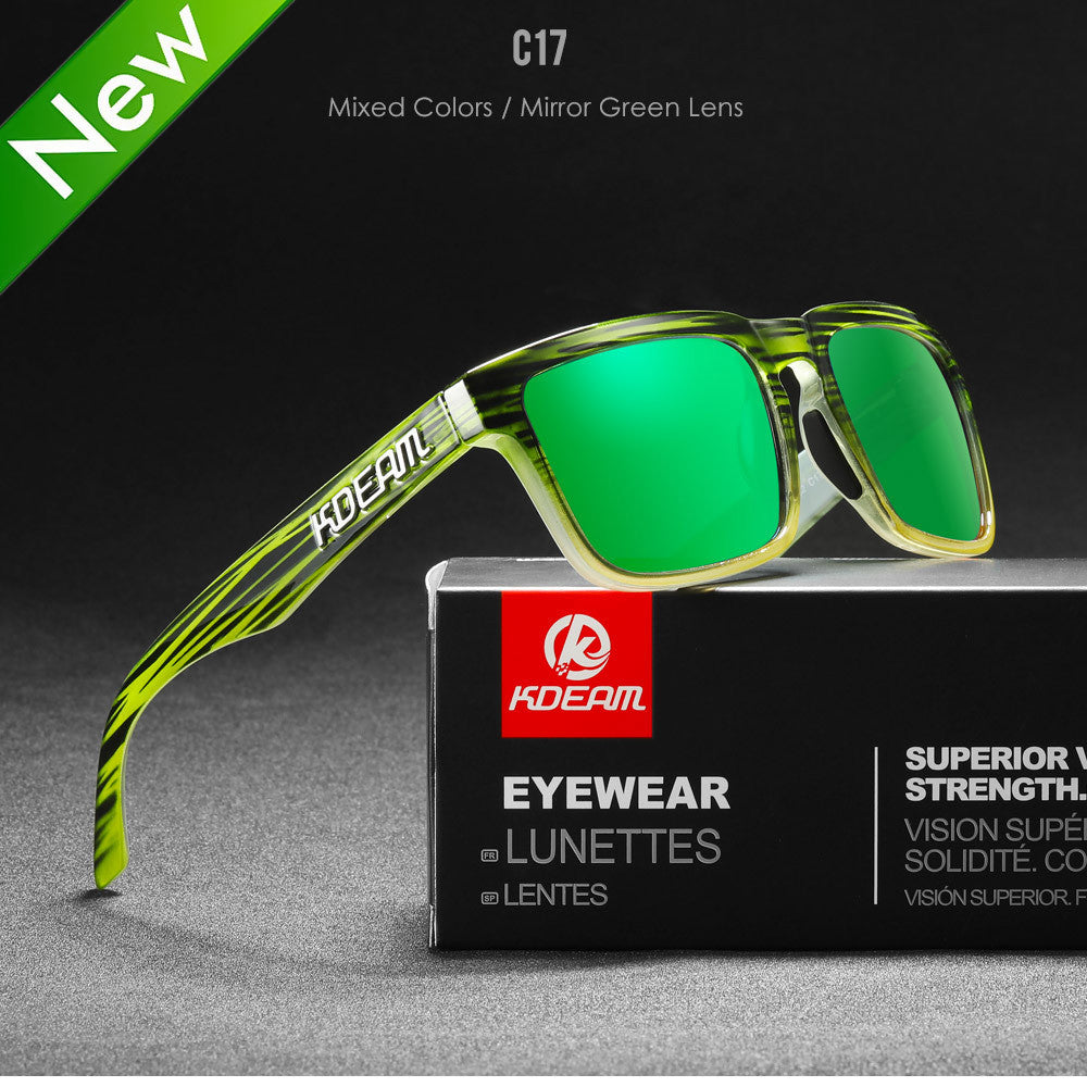 Classic Square Polarized Sunglasses for Outdoor Sports
