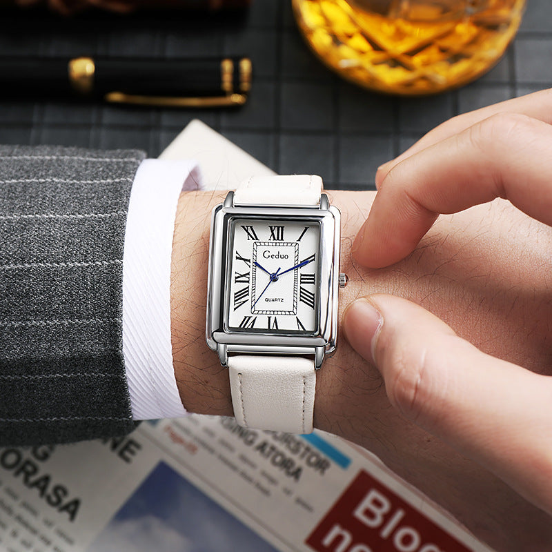 Classic Square Roman Numeral Mens Watch