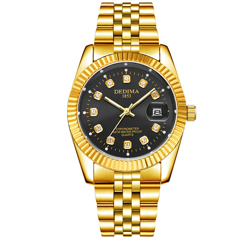 Classic Stainless Steel Quartz Watch with Calendar
