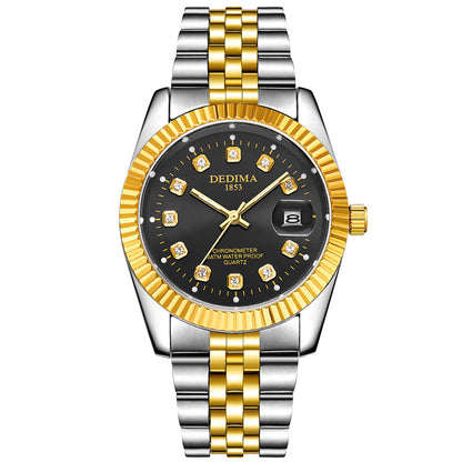 Classic Stainless Steel Quartz Watch with Calendar