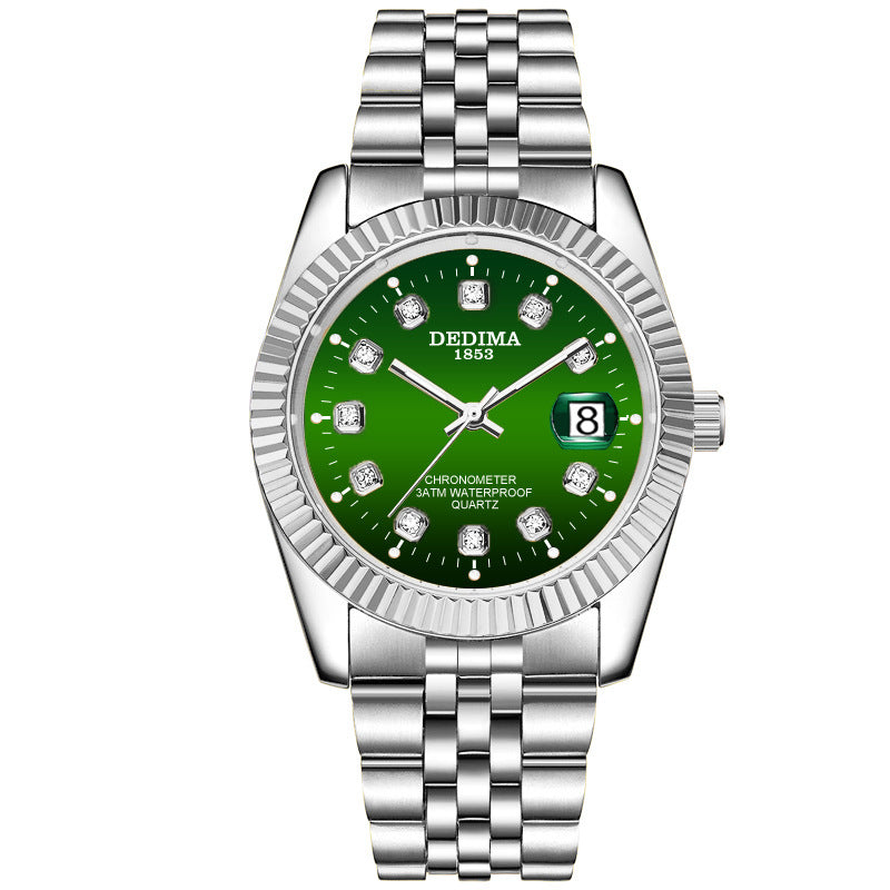 Classic Stainless Steel Quartz Watch with Calendar