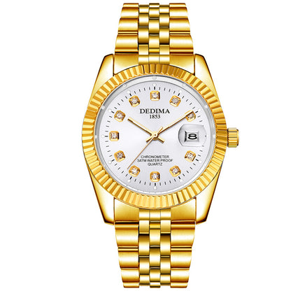 Classic Stainless Steel Quartz Watch with Calendar