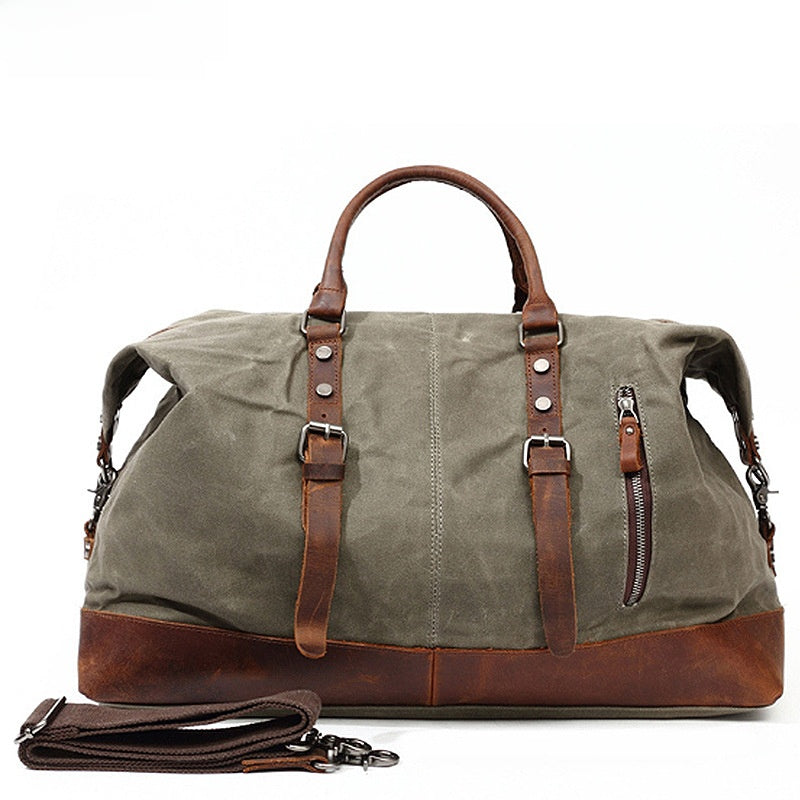 Classic Waxed Canvas Travel Shoulder Bag