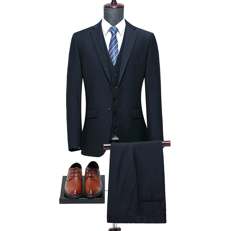 Classic Wool Blend Mens Three Piece Suit