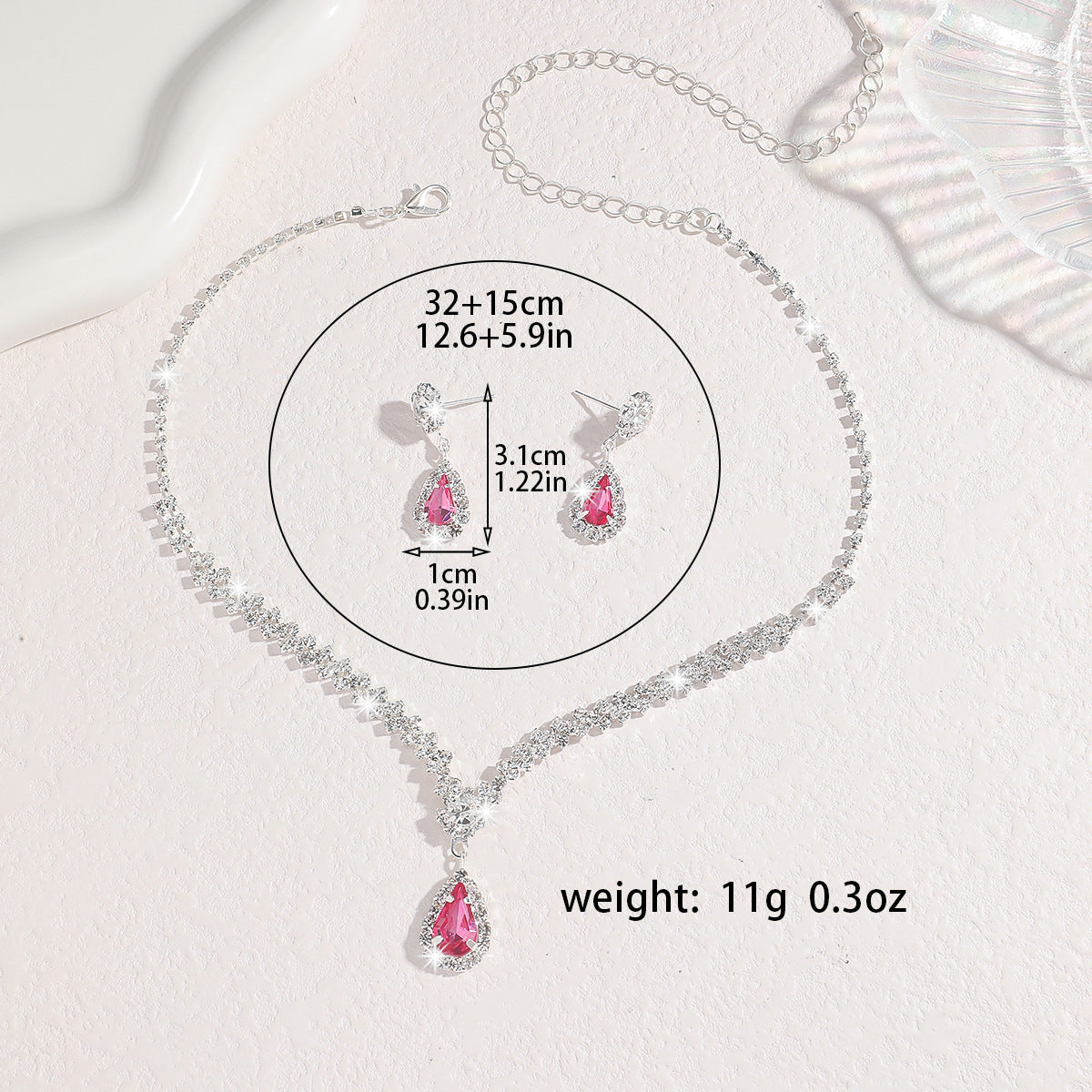 Claw Chain Necklace Earrings Set