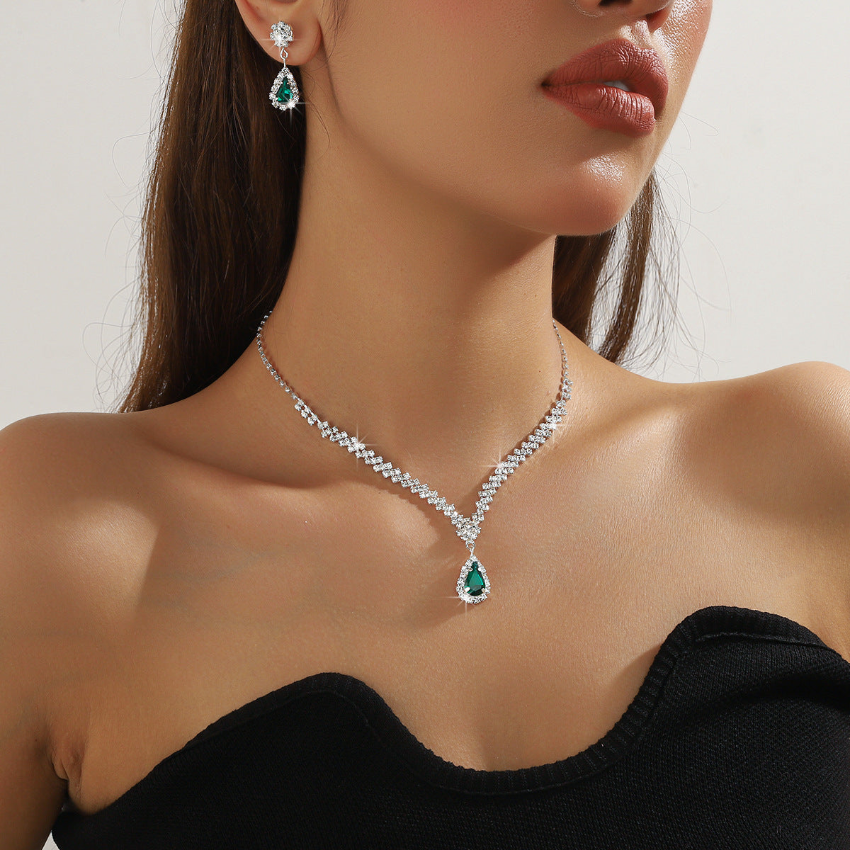 Claw Chain Necklace Earrings Set