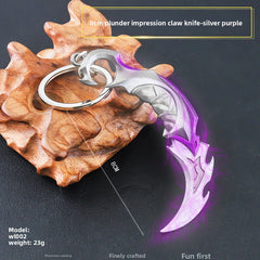 8cm Plunder Impression Claw Knife-Silver Purple
