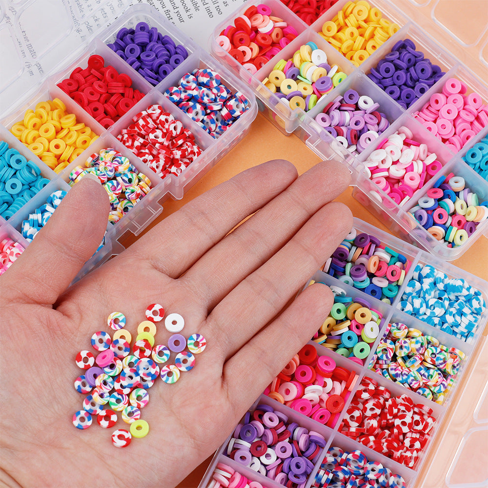 Clay bead slice mixed-color polymer clay sheet
