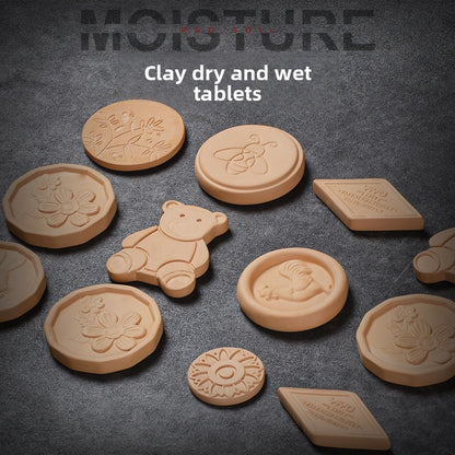 Clay Dry and Wet Tablets Round