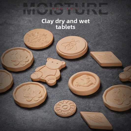 Clay Dry and Wet Tablets Round
