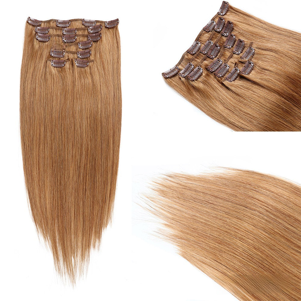 Clip In Human Hair Extensions Silky Straight
