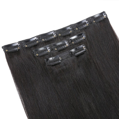 Clip-In Human Hair Extensions Straight Natural Invisible Hairpiece