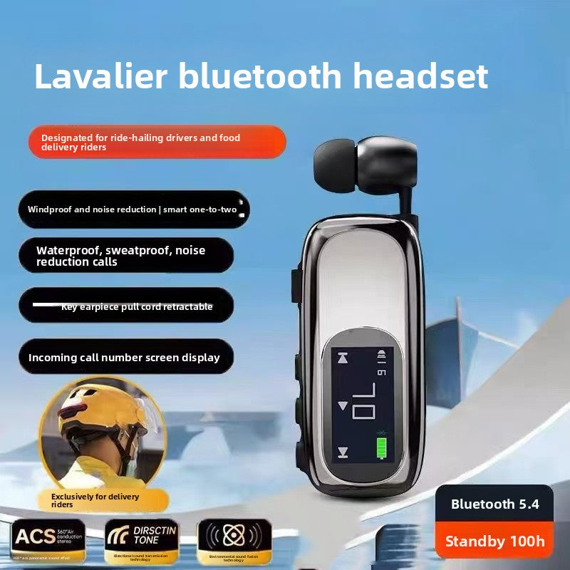Clip-On Bluetooth Headset with Noise Cancellation