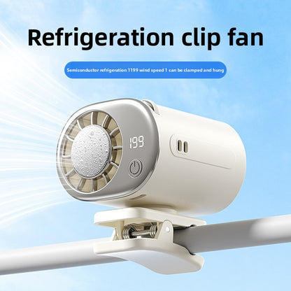 Clip-On Fan for Outdoor Use, Small Portable Desktop Semiconductor Cooling Mini Waist-Hanging Fan