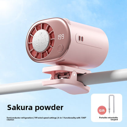 Clip-On Fan for Outdoor Use, Small Portable Desktop Semiconductor Cooling Mini Waist-Hanging Fan