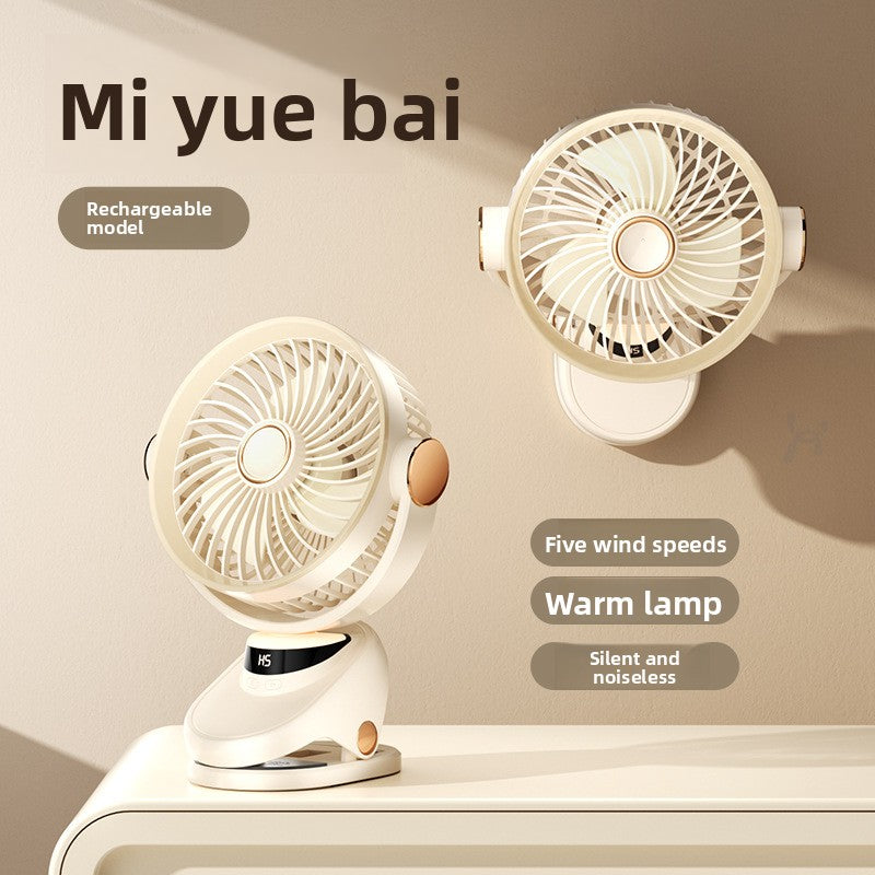 Clip-On Rechargeable Desk Fan with Adjustable Speed