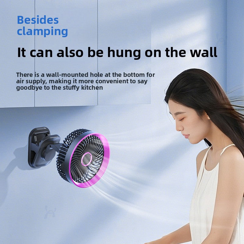 Clip-On Rechargeable Desk Fan with Adjustable Speed