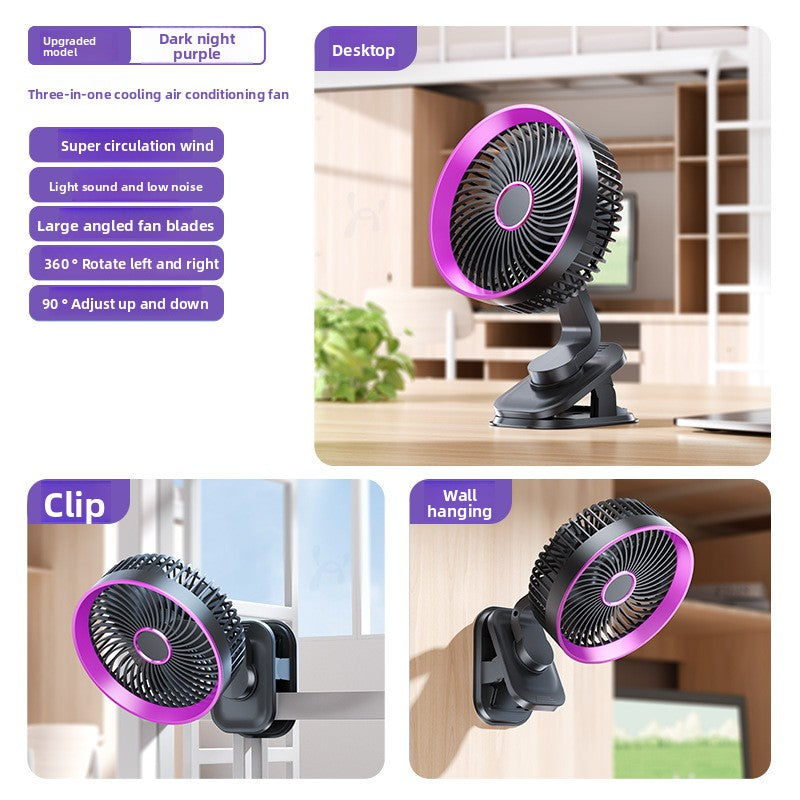 Clip-On Rechargeable Desk Fan with Adjustable Speed
