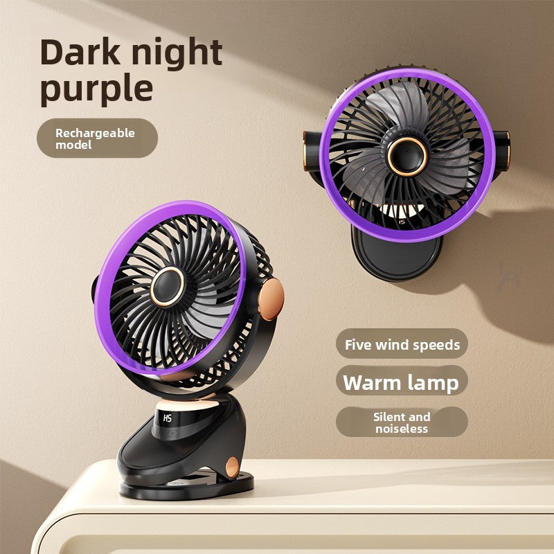 Clip-On Rechargeable Desk Fan with Adjustable Speed