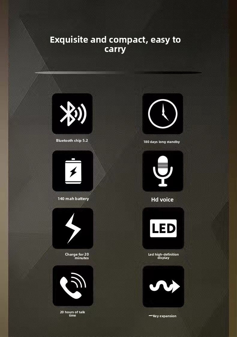 Clip-On Retractable Bluetooth Earphone with Digital Display